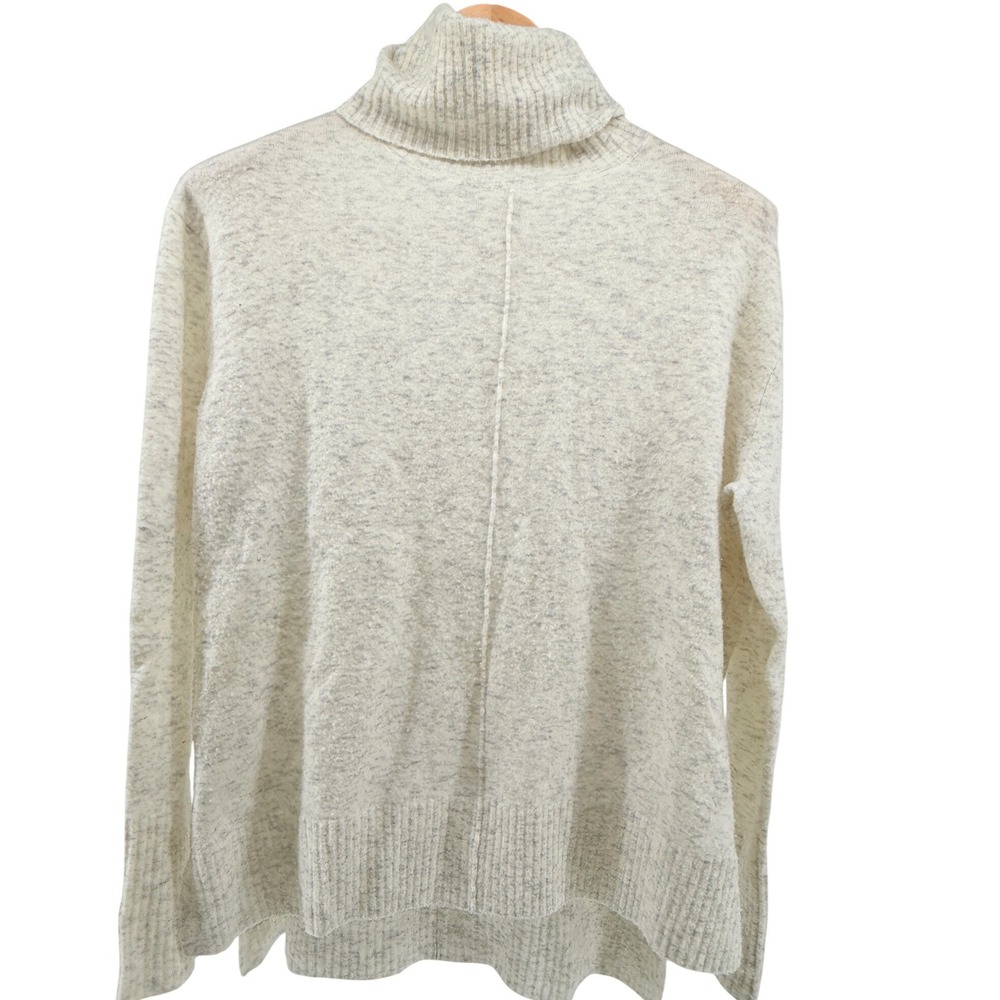 Athleta Merino Wool Blend Turtleneck Sweater Gray Oatmeal Womens Medium